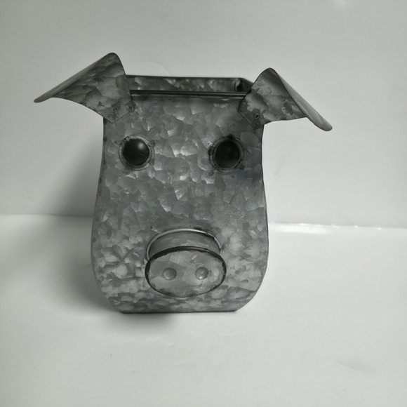 Farm Fresh Living Other - Sagebrook Home Galvanized Tin Pig Planter Country Farmhouse Metal Flower Pot